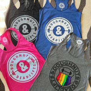 Bundle of 4 tank tops from Doughnuts and Deadlifts.